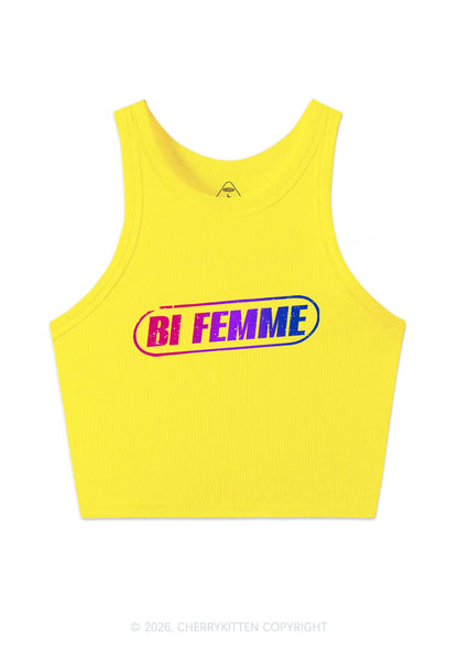 Bi Femme Pride Y2K Crop Tank Top Cherrykitten