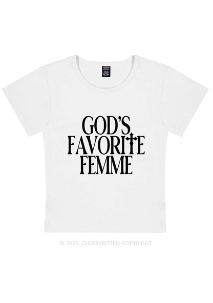 Gods Favorite Femme Pride Y2K Baby Tee Cherrykitten