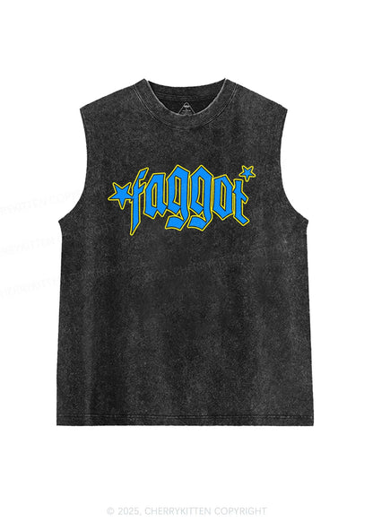 Faggot Stars Pride Y2K Washed Muscle Tank Cherrykitten