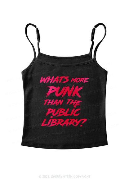 Punk Than Public Library Y2K Spaghetti Strap Cami Cherrykitten