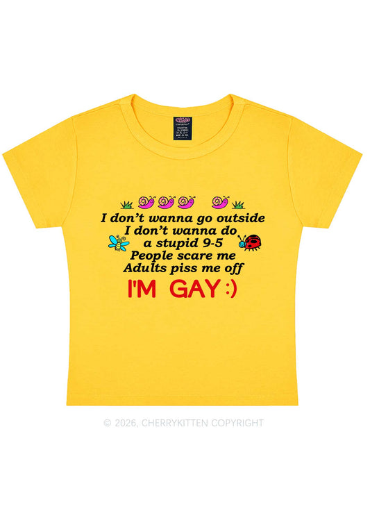 People Scare Me Im Gay Pride Y2K Baby Tee Cherrykitten