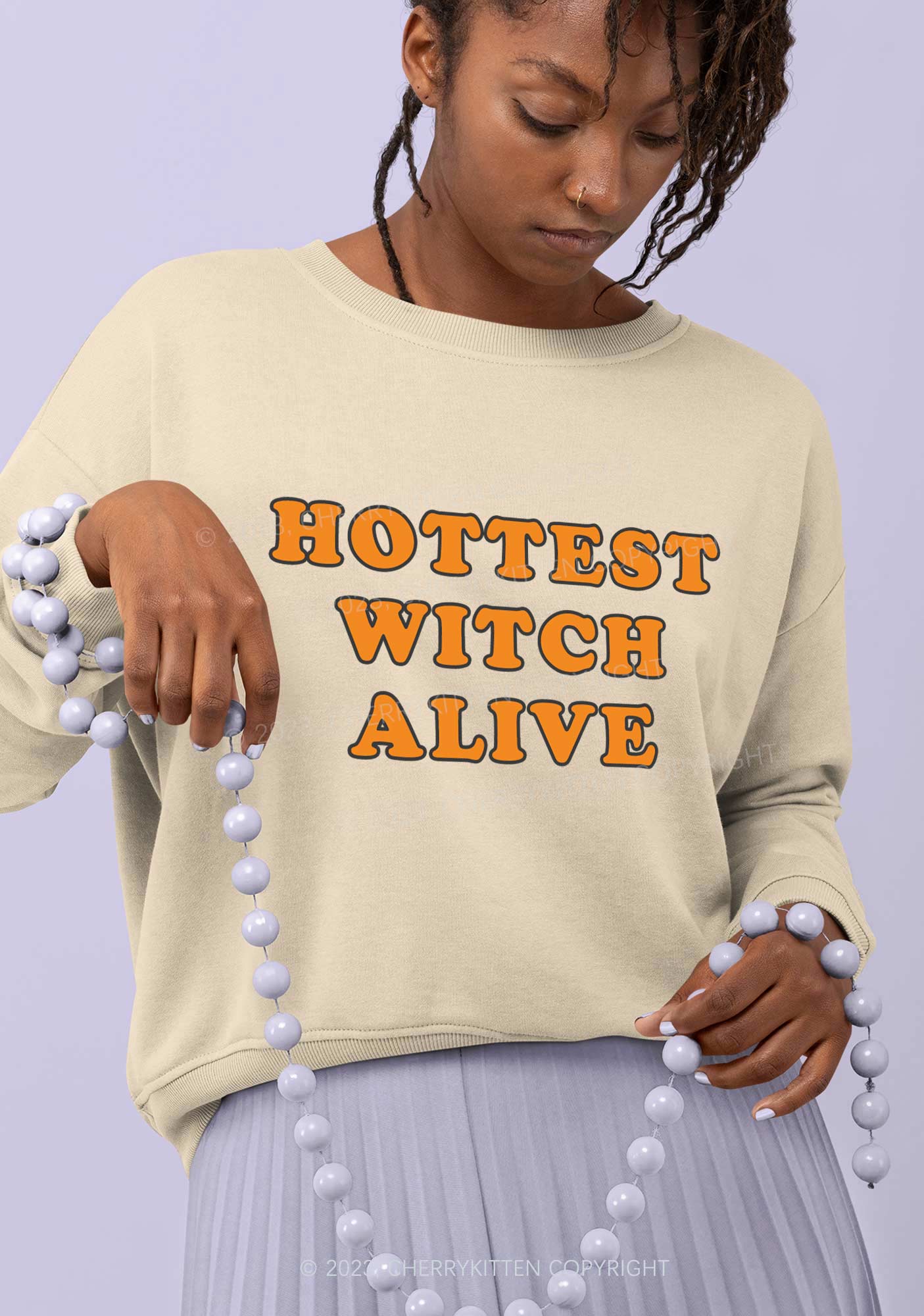 Hottest Witch Alive Halloween Y2K Sweatshirt Cherrykitten