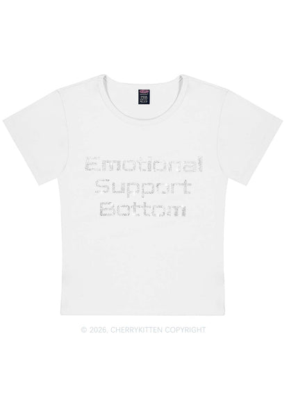 Rhinestone Emotional Support Bottom Pride Y2K Baby Tee Cherrykitten