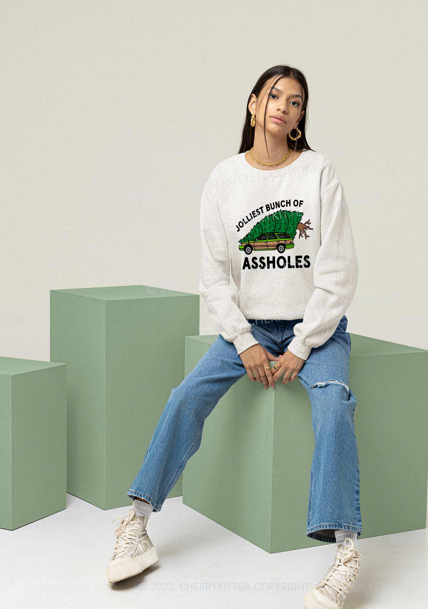 Jolliest Brunch Christmas Y2K Sweatshirt Cherrykitten