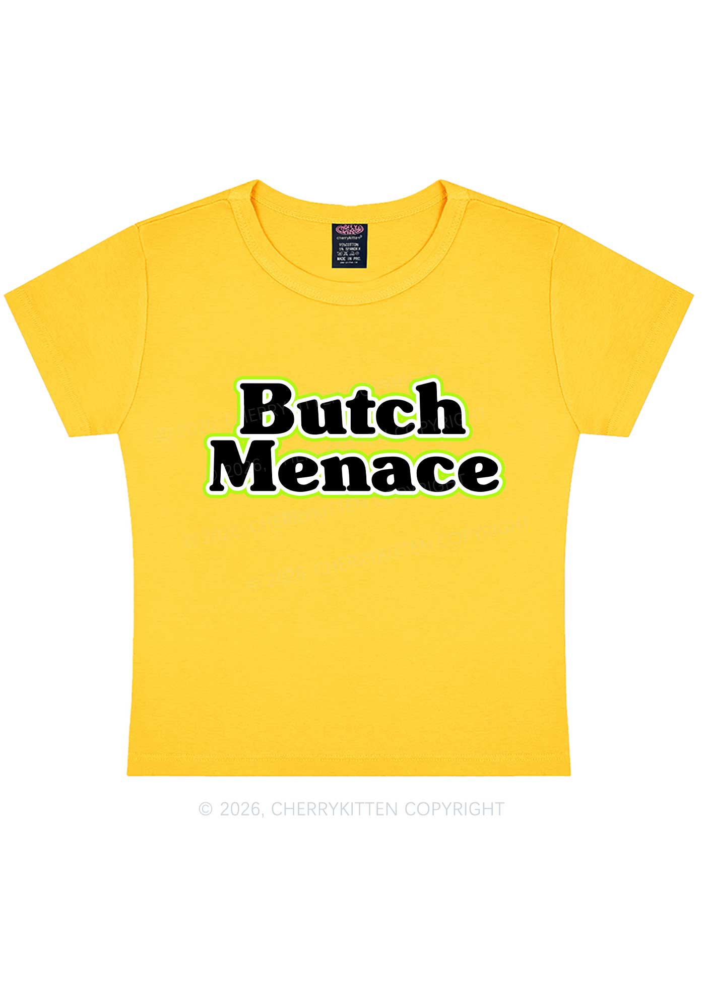 Butch Menace Pride Y2K Baby Tee Cherrykitten