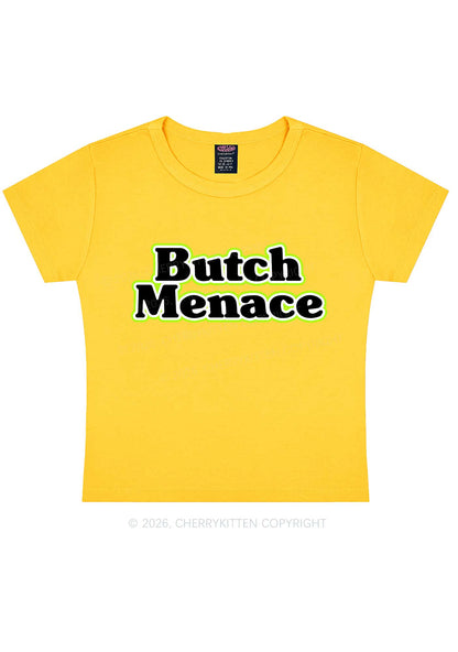 Butch Menace Pride Y2K Baby Tee Cherrykitten