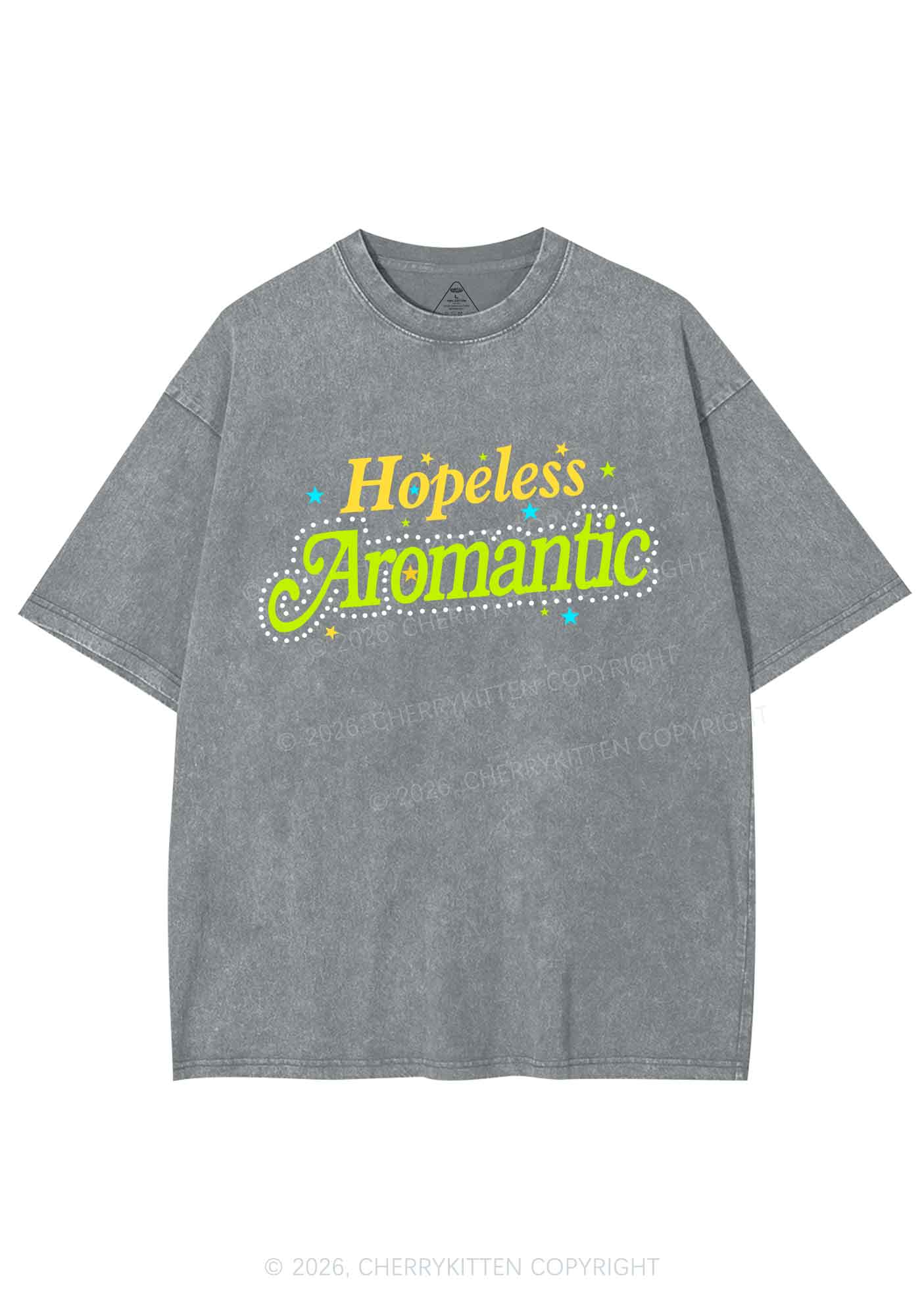 Hopeless Aromantic Pride Y2K Shirts Washed Tee Cherrykitten