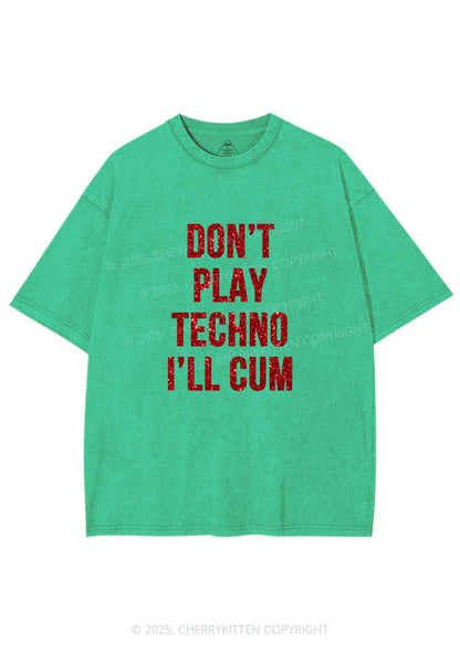 Glitter Dont Play Techno Y2K Shirts Washed Tee Cherrykitten
