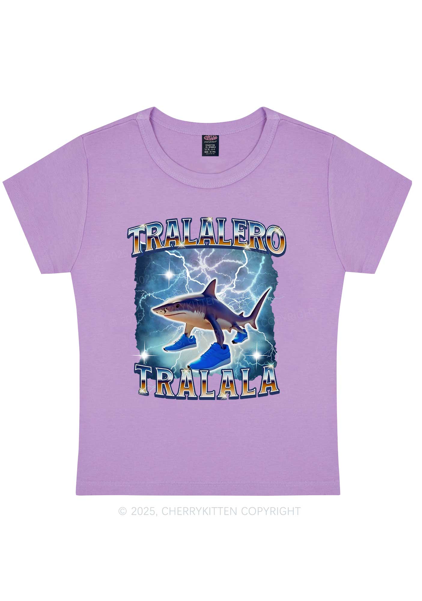 Tralalero Tralala Italian Brainrot Shirt Y2K Baby Tee Cherrykitten