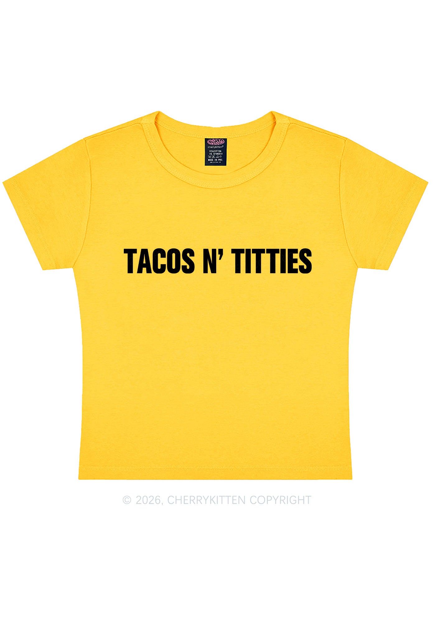 Tacos And Txtties Y2K Baby Tee Cherrykitten