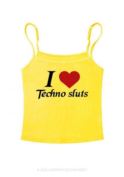 I Love Techno Slxts Y2K Spaghetti Strap Cami Cherrykitten