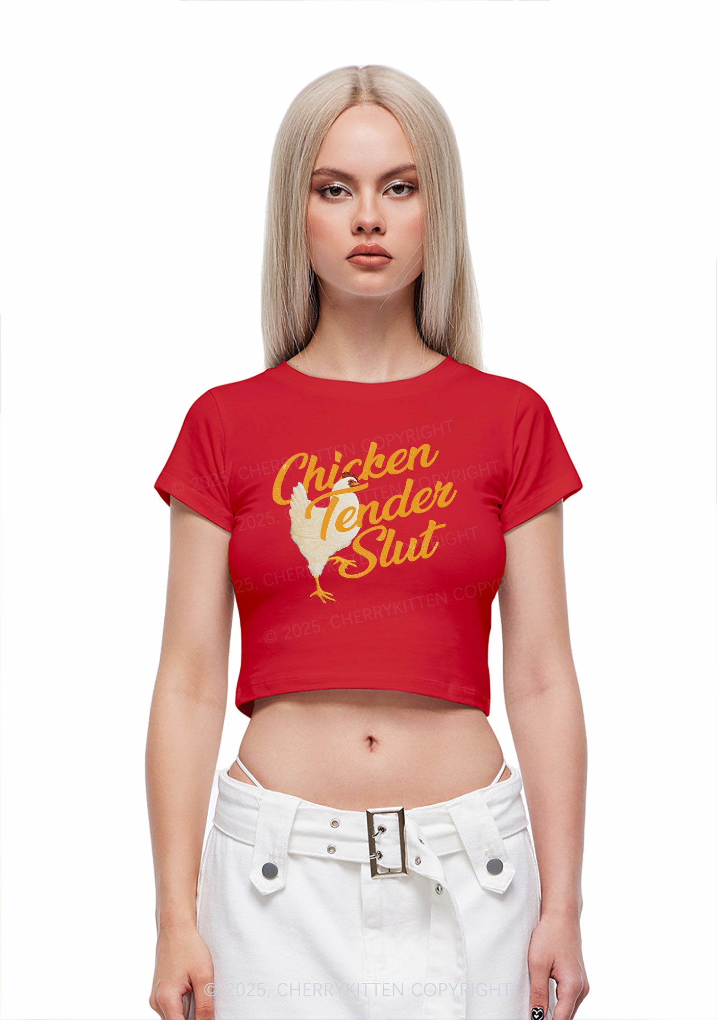 Chicken Tender Slxt Y2K Baby Tee Cherrykitten