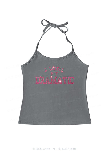 Rhinestone A Little Bit Dramatic Y2K Halter Neck Cami Cherrykitten