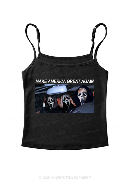Halloween Ghost Make America Great Again Y2K Spaghetti Strap Cami Cherrykitten