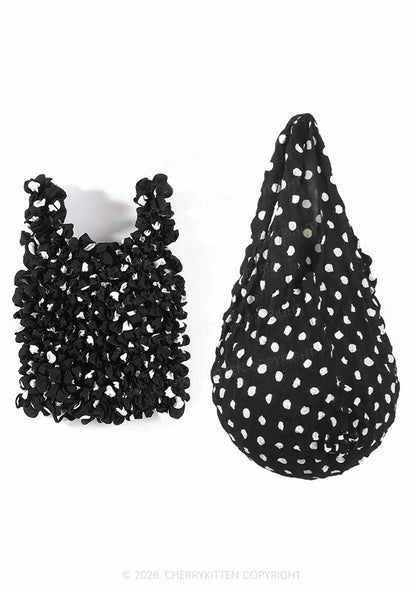 Floral Ruffle Stretchable Magic Handbag Y2K Tote Bags Cherrykitten
