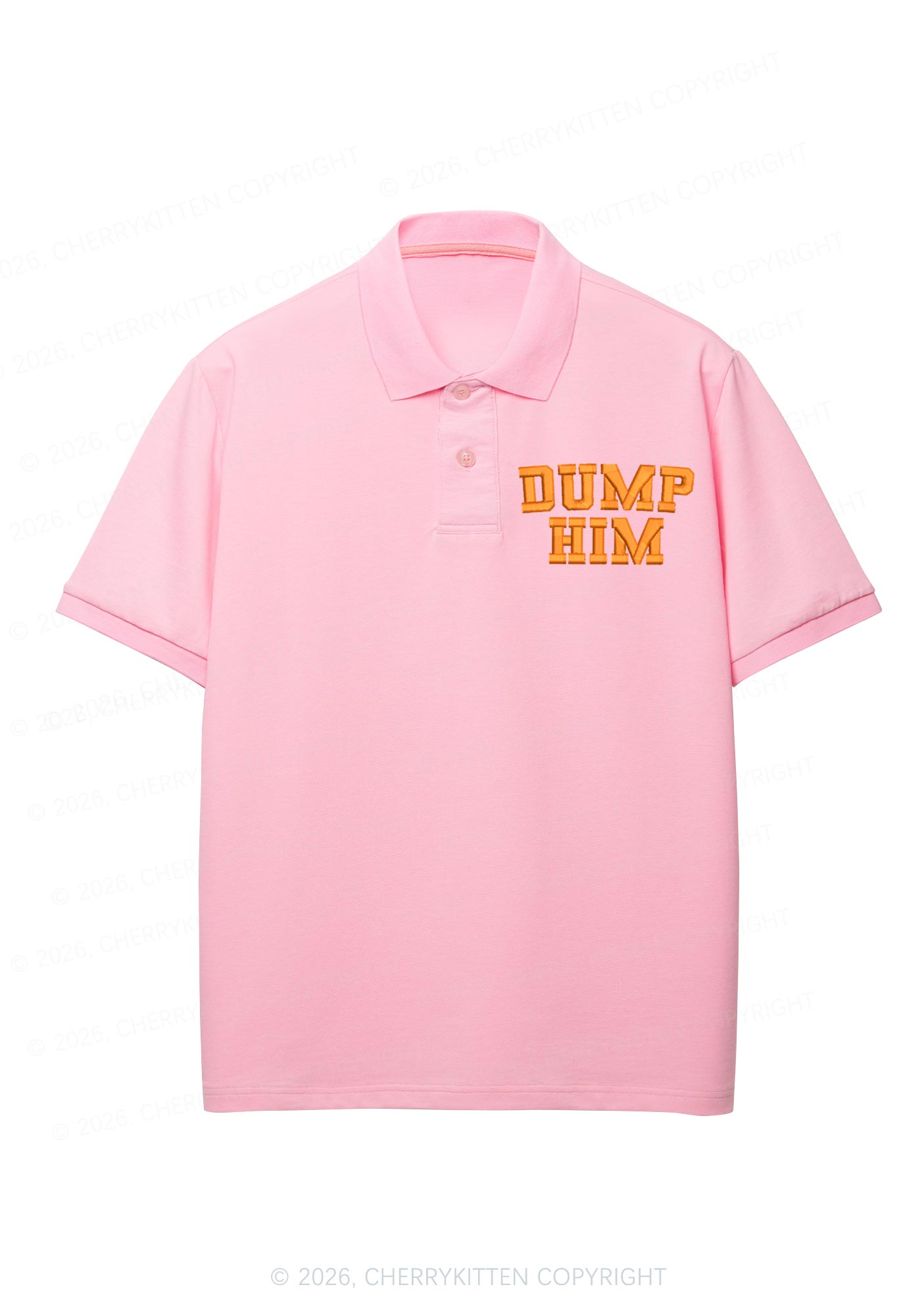 Embroidered Dump Him Y2K Polo Shirts Cherrykitten