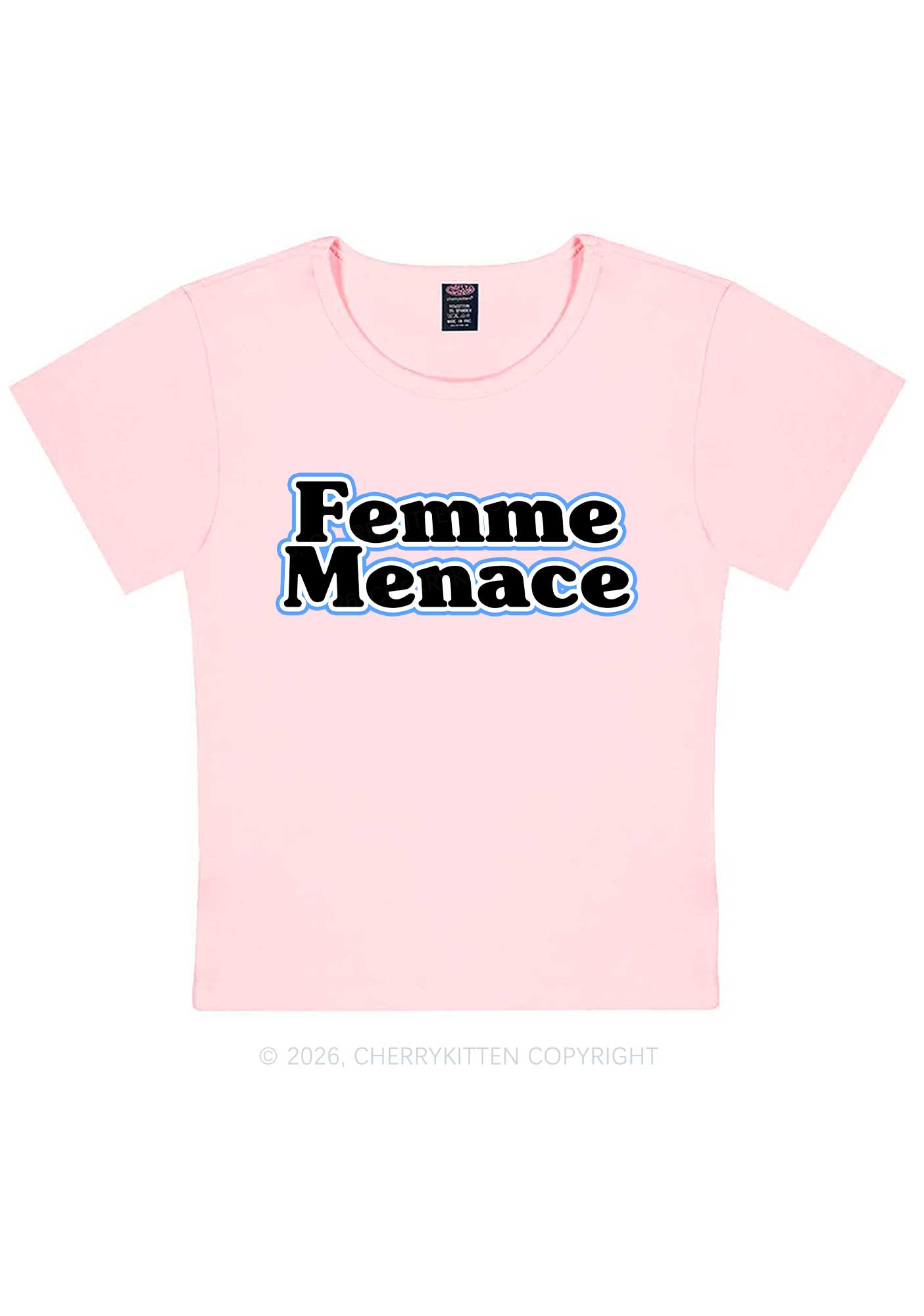 Femme Menace Pride Y2K Baby Tee Cherrykitten