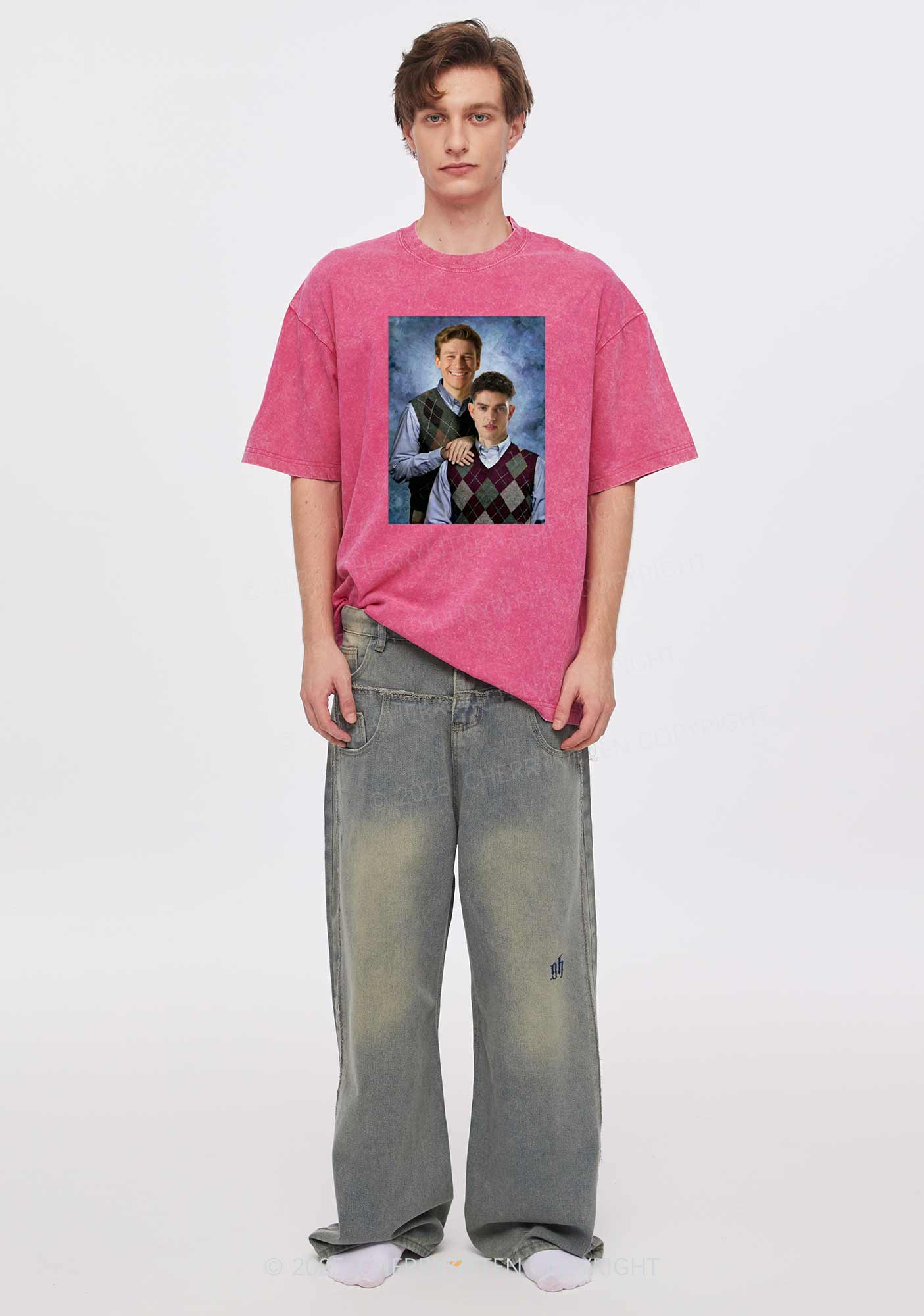 Custom Step Brothers Portrait Y2K Shirts Washed Tee Cherrykitten