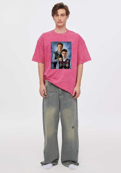 Custom Step Brothers Portrait Y2K Shirts Washed Tee Cherrykitten