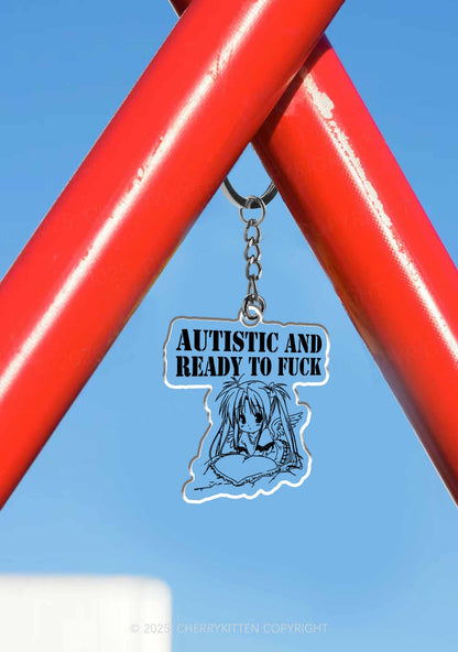 Autistic Ready To Fxxk 1Pc Y2K Keychain Cherrykitten
