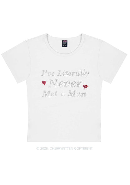 Rhinestone Never Met A Man Pride Y2K Baby Tee Cherrykitten