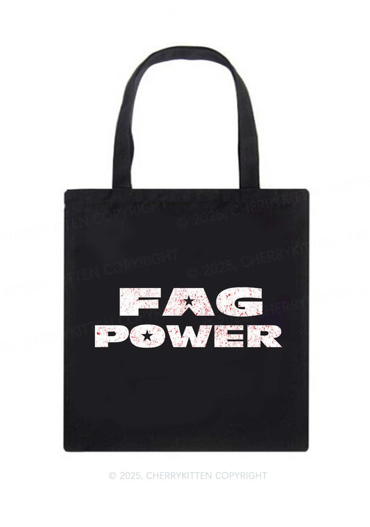 Fag Power Pride Y2K Canvas Tote Bag Cherrykitten