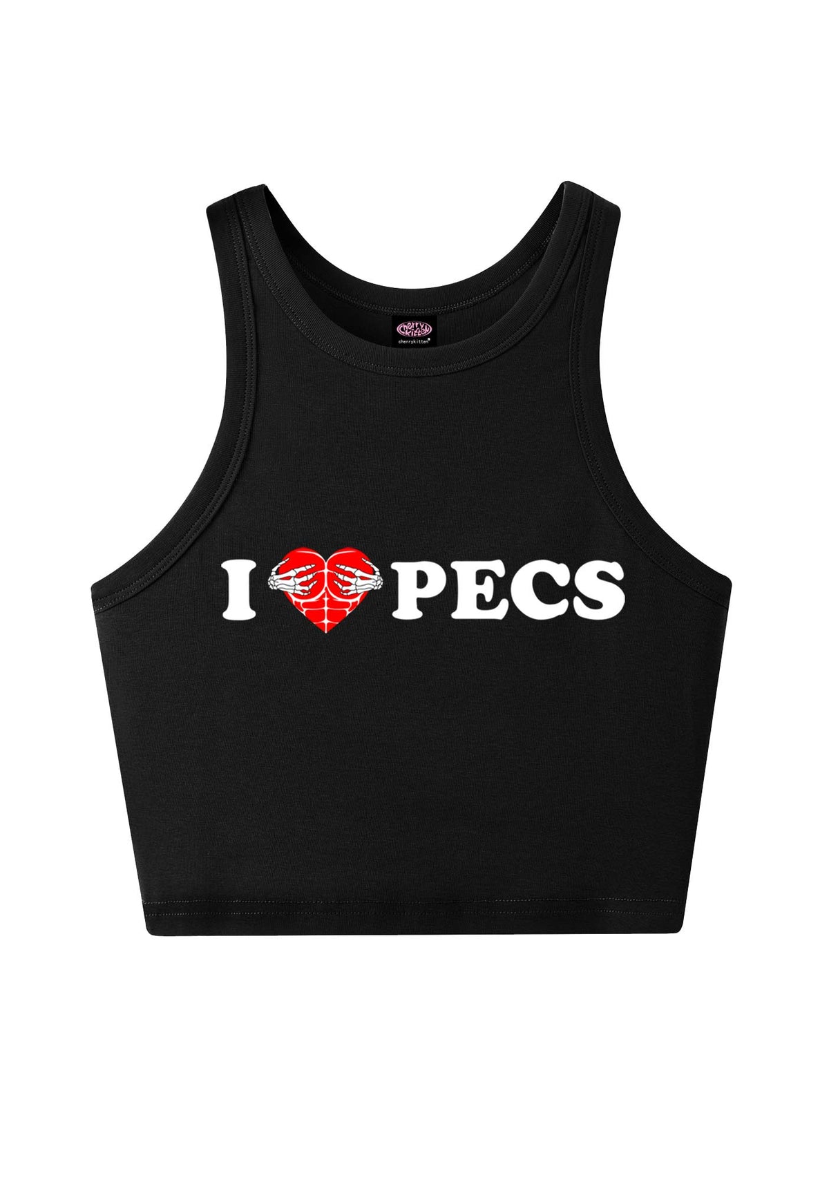 I Love Pecs Y2K Crop Tank Top Cherrykitten