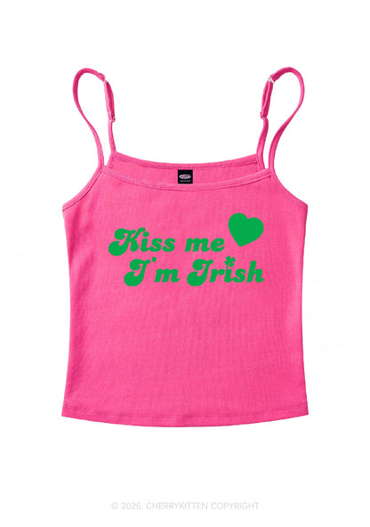 Kiss Me Im Irish St Patricks Y2K Spaghetti Strap Cami Cherrykitten