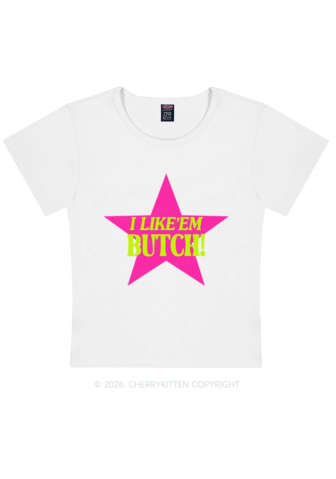 I Like Butch Pride Y2K Baby Tee Cherrykitten