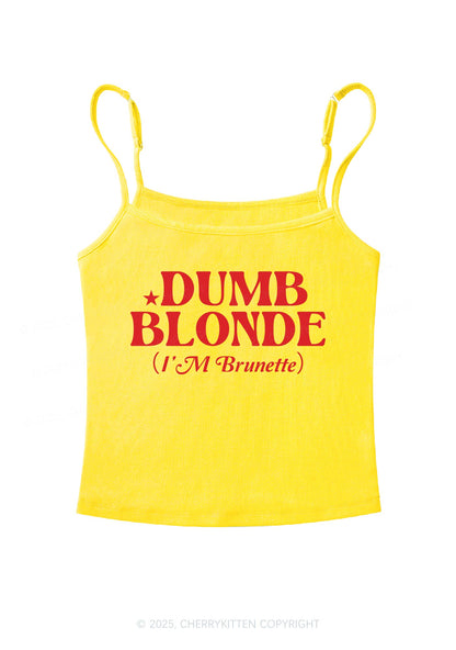 Dumb Blonde Brunette Y2K Spaghetti Strap Cami Cherrykitten