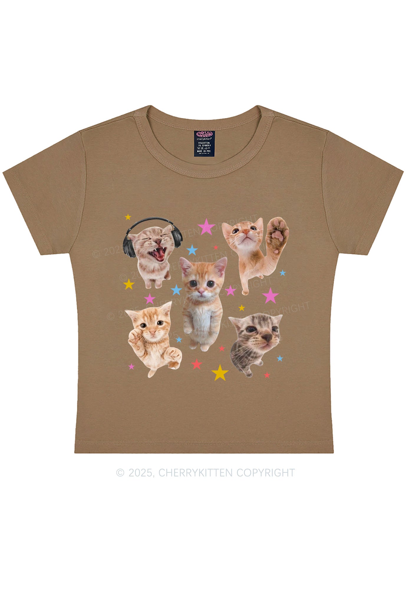 Adorable Cats Y2K Baby Tee Cherrykitten