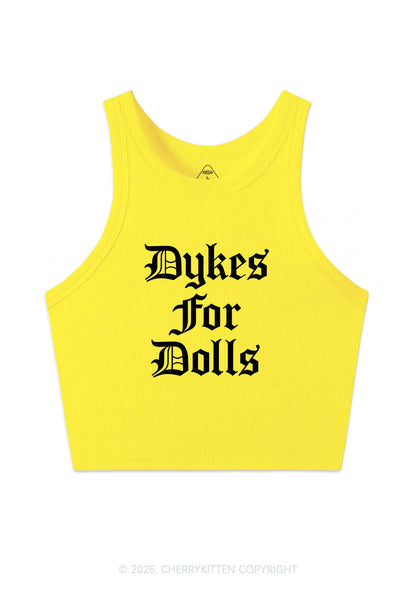 Dykes For Dolls Pride Y2K Crop Tank Top Cherrykitten