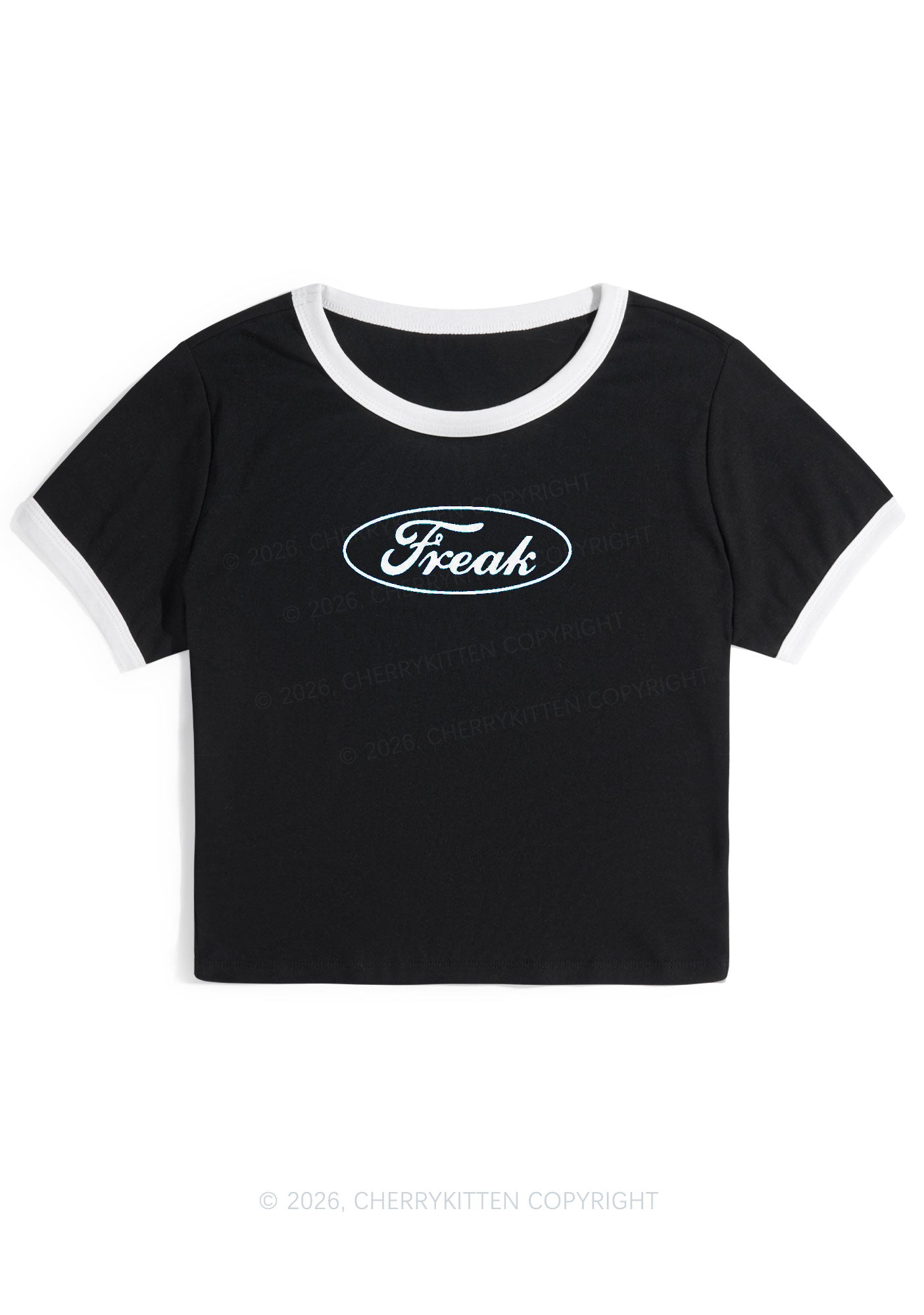 Oval Freak Y2K Ringer Tee Cherrykitten