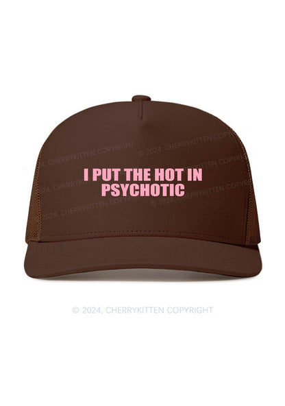 I Put The Hot In Psychotic Y2K Trucker Mesh Hat Cherrykitten