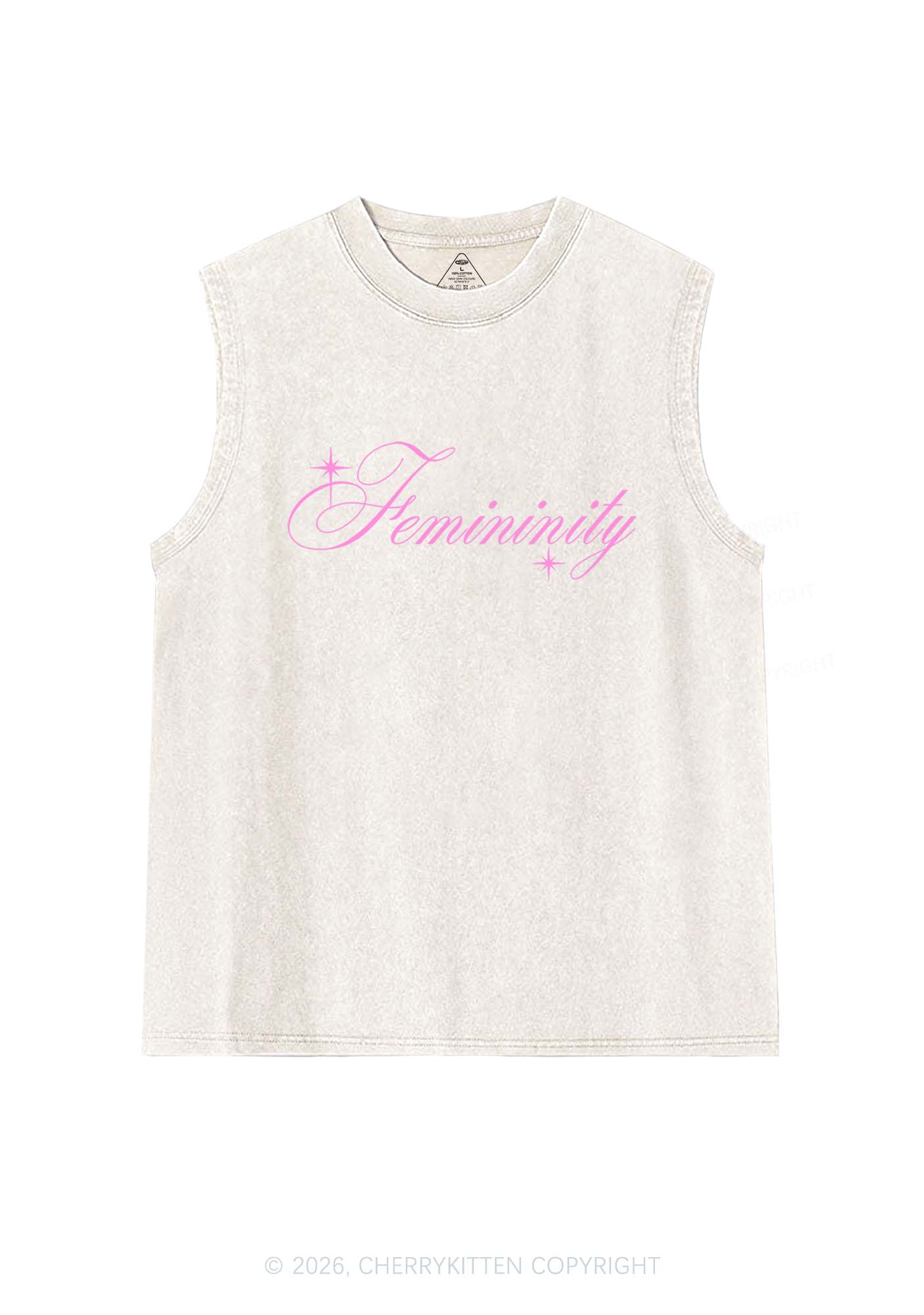 Femininity Pride Y2K Washed Muscle Tank Cherrykitten