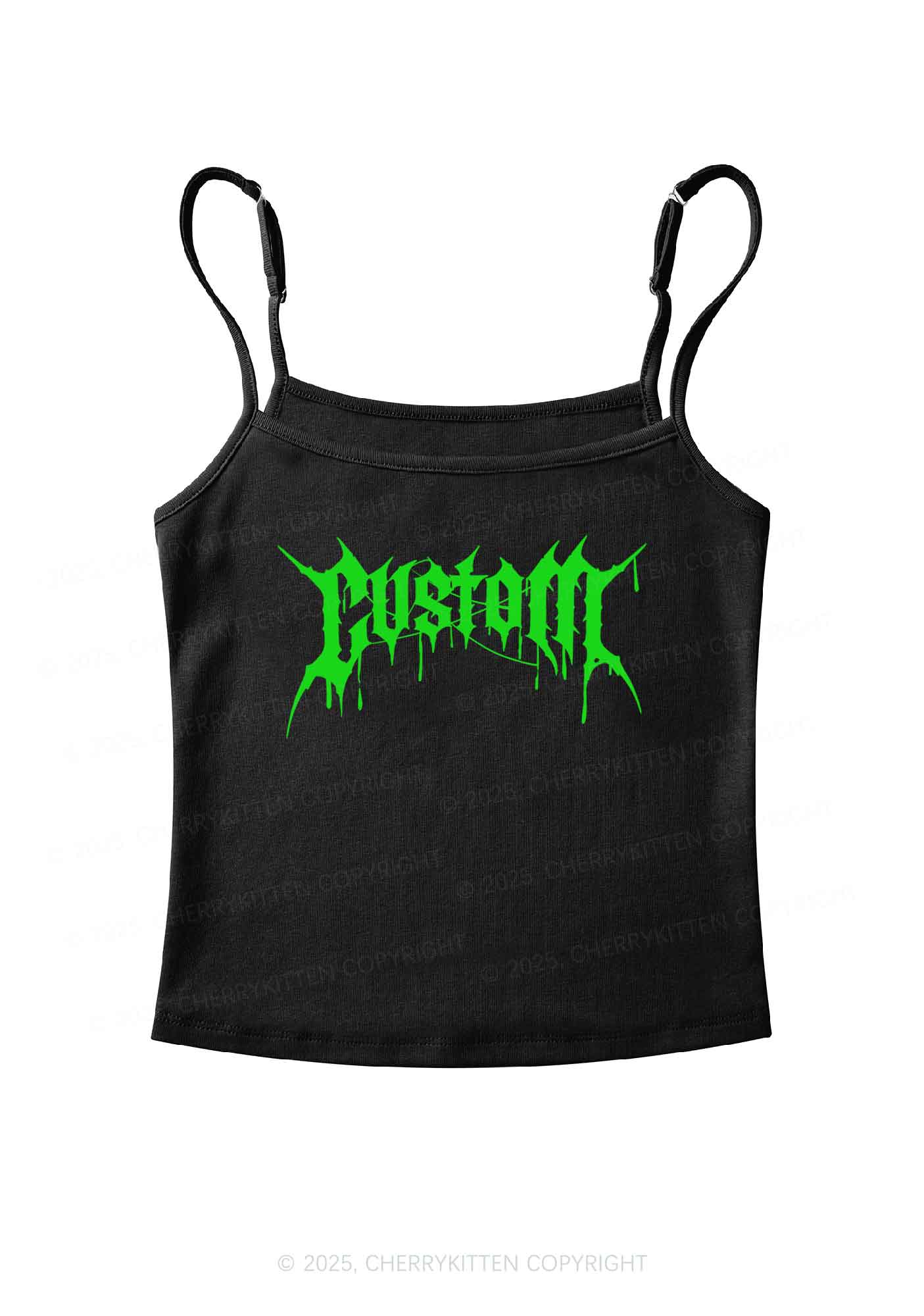 Custom Font Art Y2K Spaghetti Strap Cami Cherrykitten