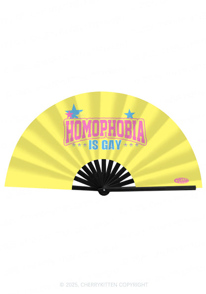 Homophobia Is Gay Pride Y2K Rave Hand Fan Cherrykitten