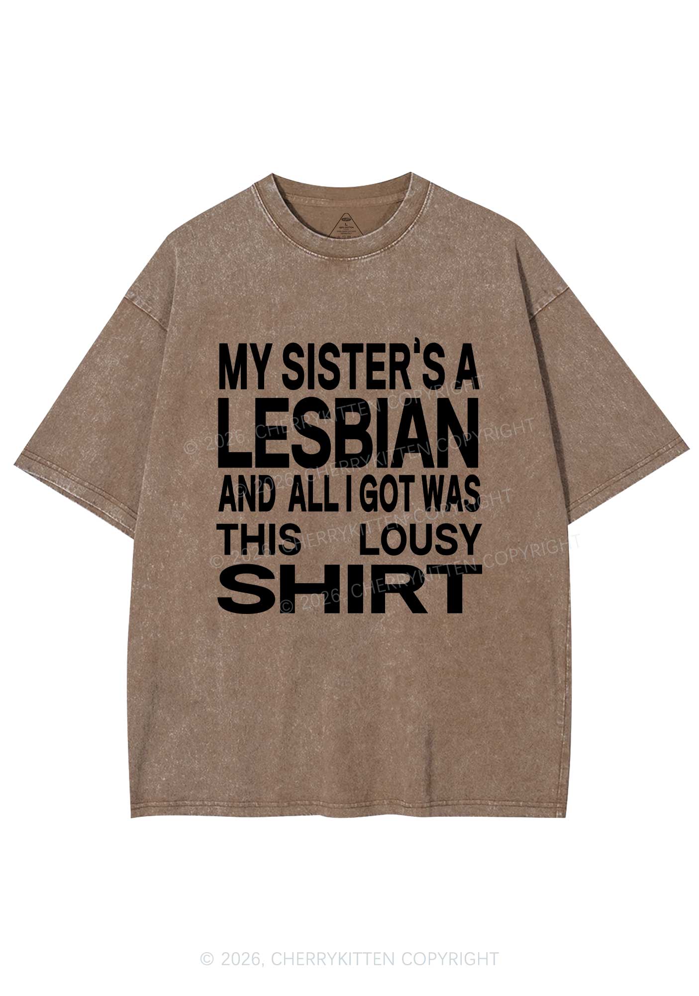 My Sisters A Lesbian Pride Y2K Shirts Washed Tee Cherrykitten