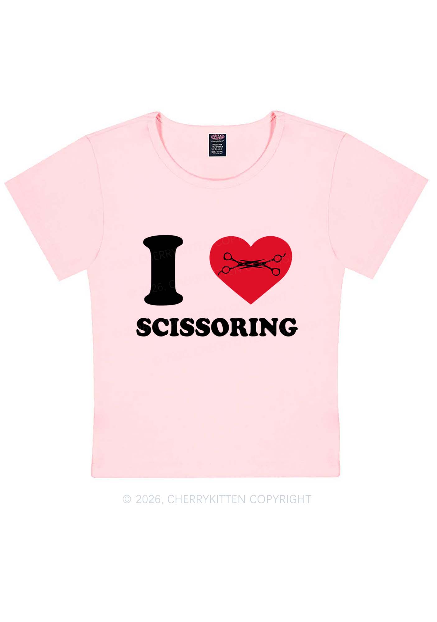 I Love Scissoring Pride Y2K Baby Tee Cherrykitten