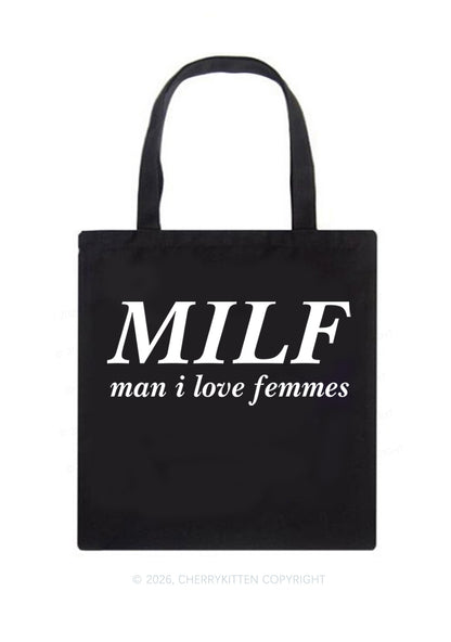 Man I Love Femme Pride Y2K Canvas Tote Bag Cherrykitten