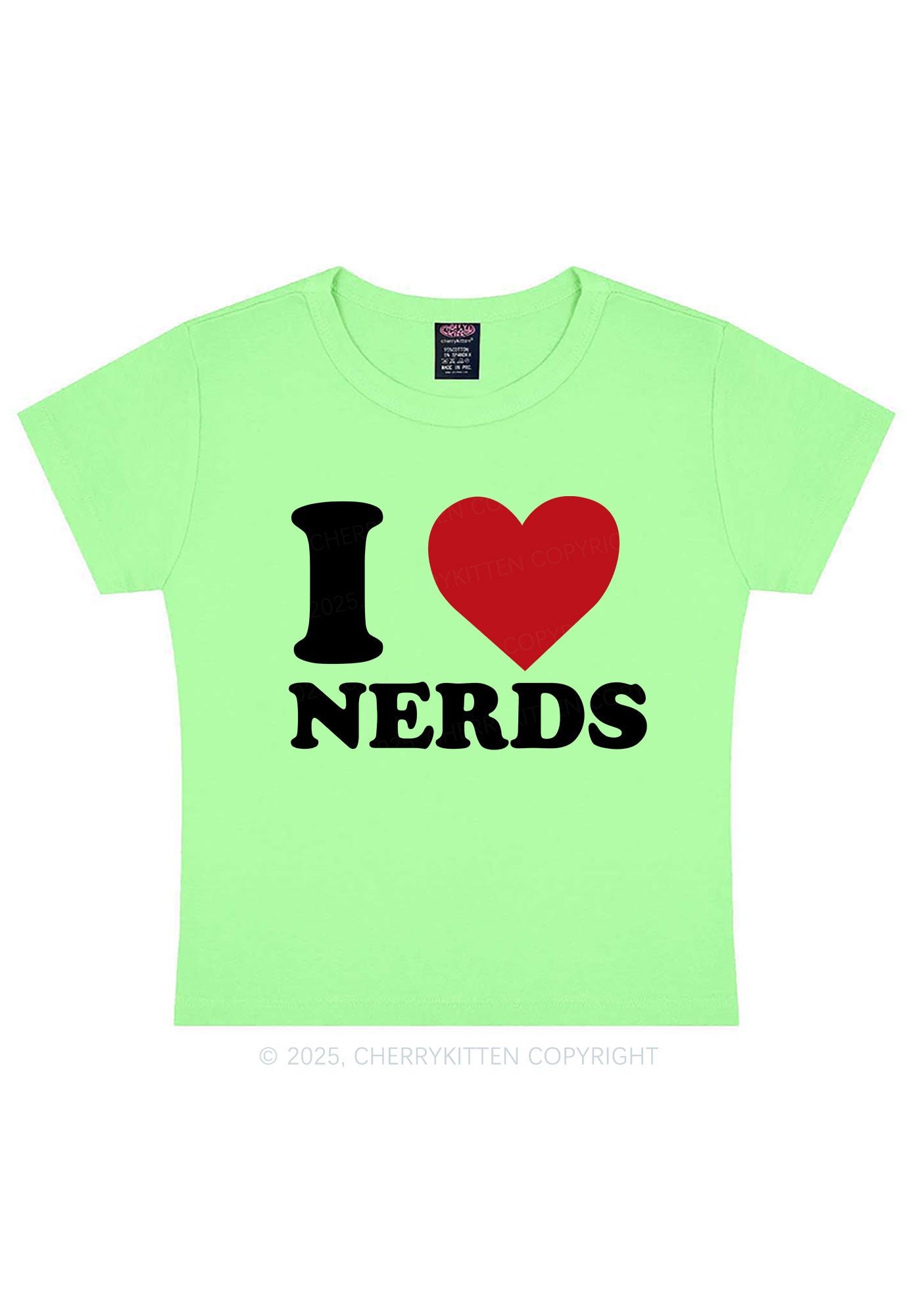 I Love Nerds Y2K Baby Tee