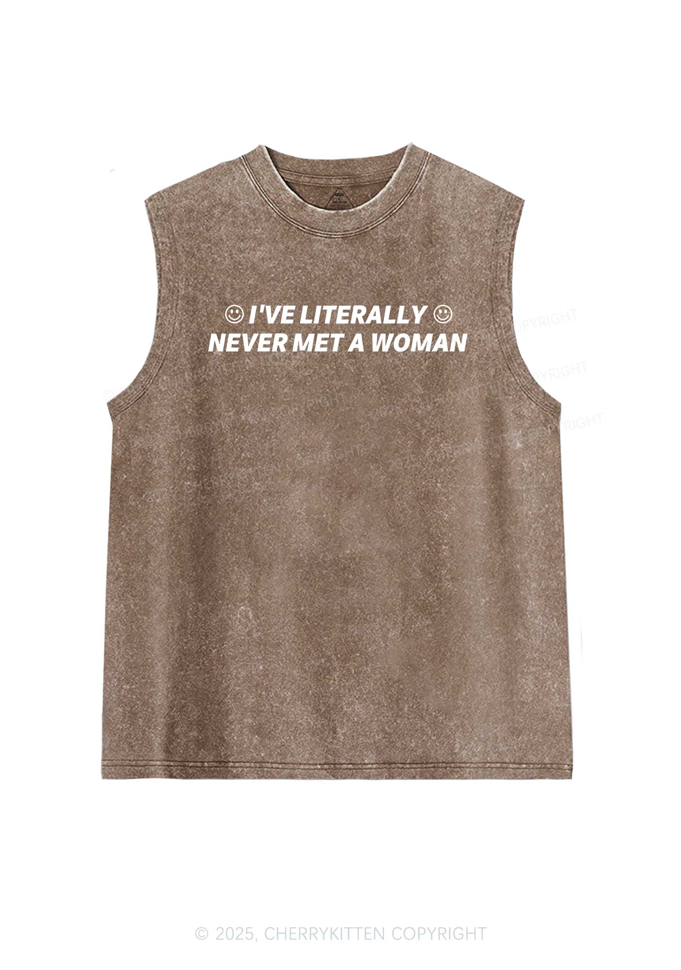 Never Met Woman Pride Y2K Washed Muscle Tank Cherrykitten
