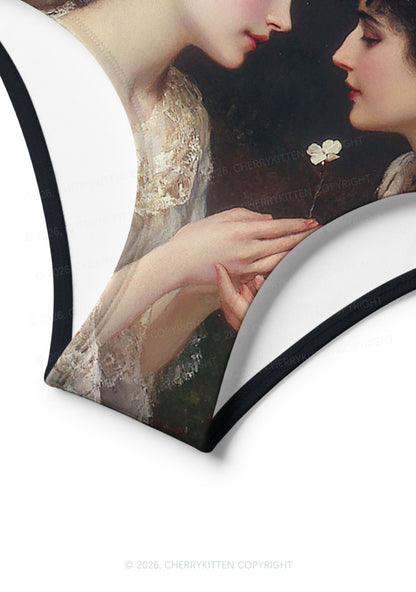 Victorian Sapphic Pride Y2K Print Bikini Set Cherrykitten