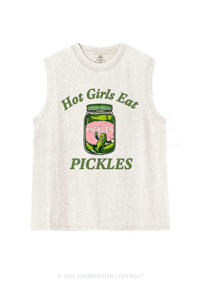 Hot Girls Eat Pickles Y2K Washed Muscle Tank Cherrykitten