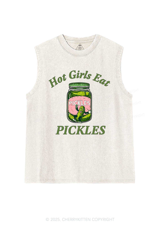 Hot Girls Eat Pickles Y2K Washed Muscle Tank Cherrykitten