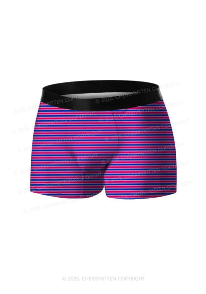 Bisexual Stripes Pride Y2K Print Men Boxer Briefs Cherrykitten