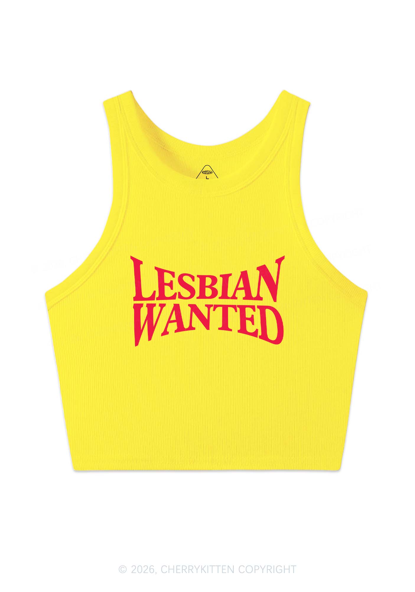 Lesbian Wanted Pride Y2K Crop Tank Top Cherrykitten
