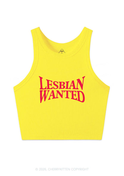 Lesbian Wanted Pride Y2K Crop Tank Top Cherrykitten