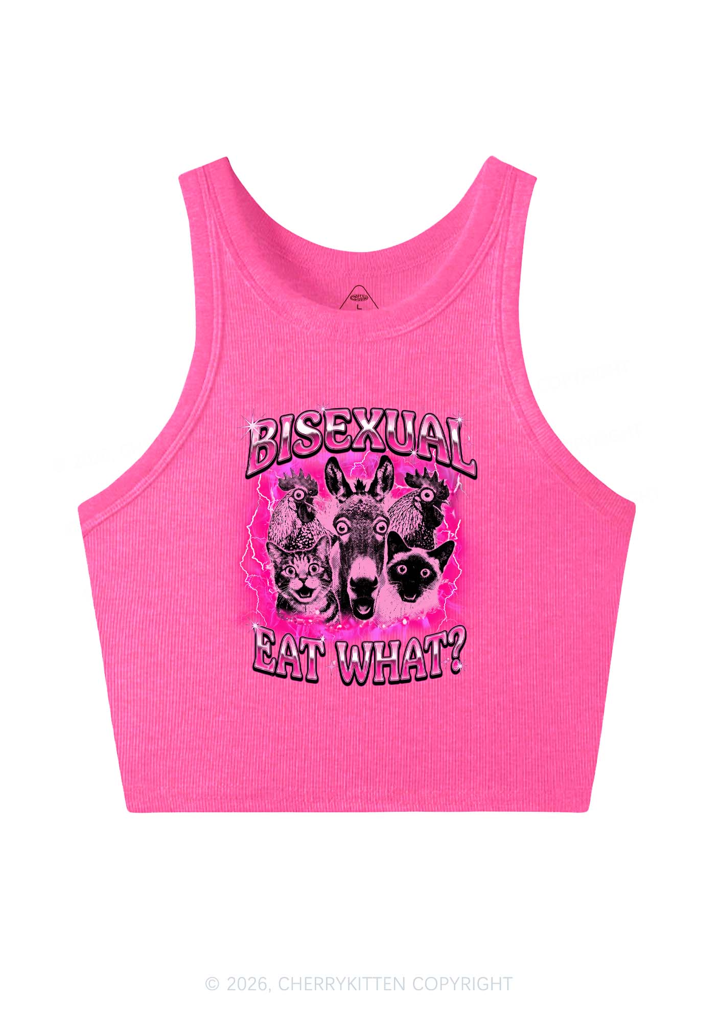 Bisexual Eat What Pride Y2K Crop Tank Top Cherrykitten