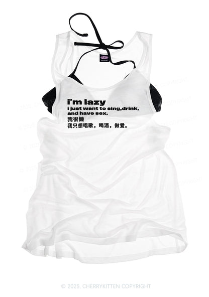 Im Lazy Y2K Sheer Boyfriend Tank Cherrykitten